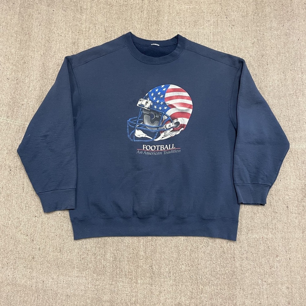 vintage American football sweatshirt mens xl Blue 1990s Tradition